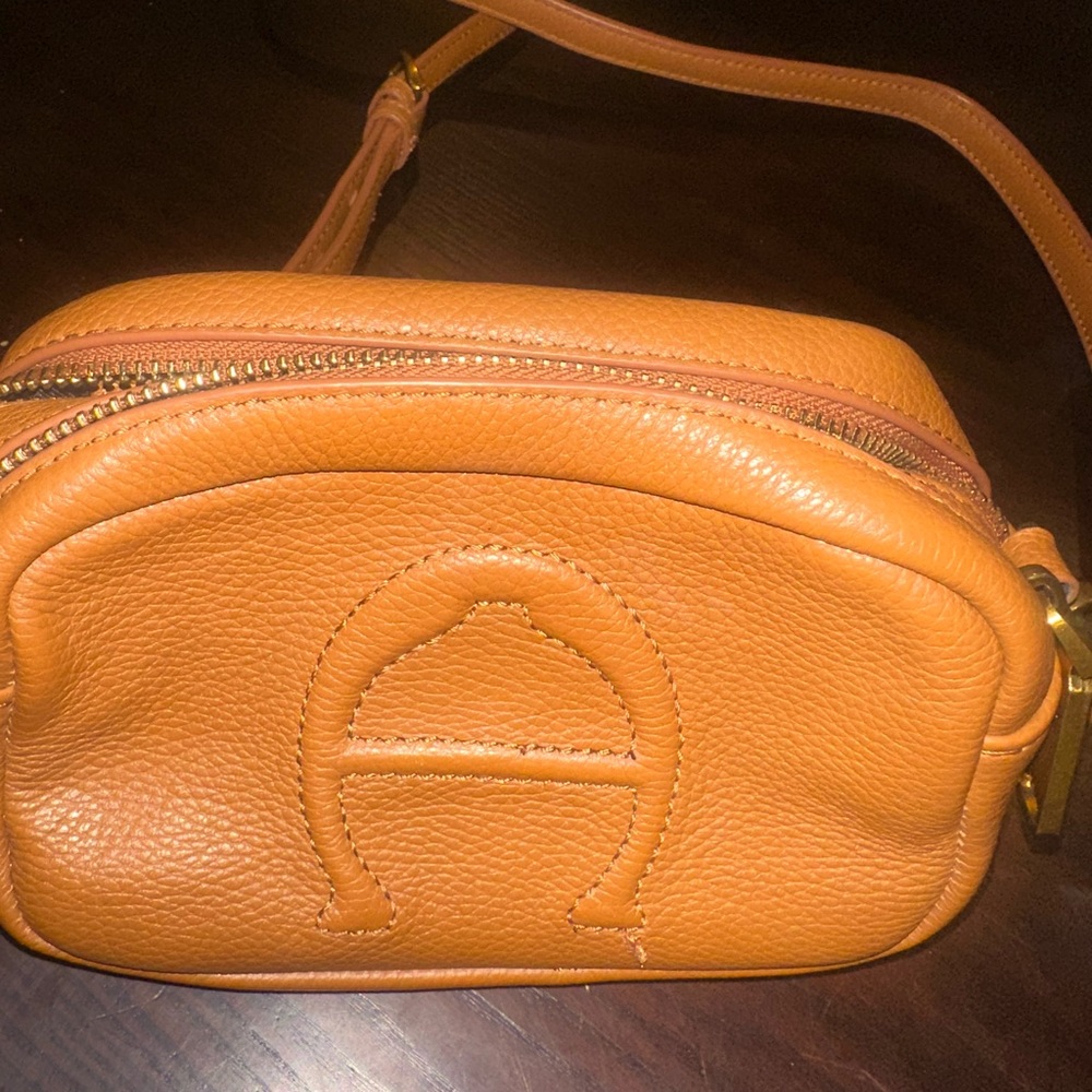Etienne Aigner Caramel Leather Crossbody Bag
